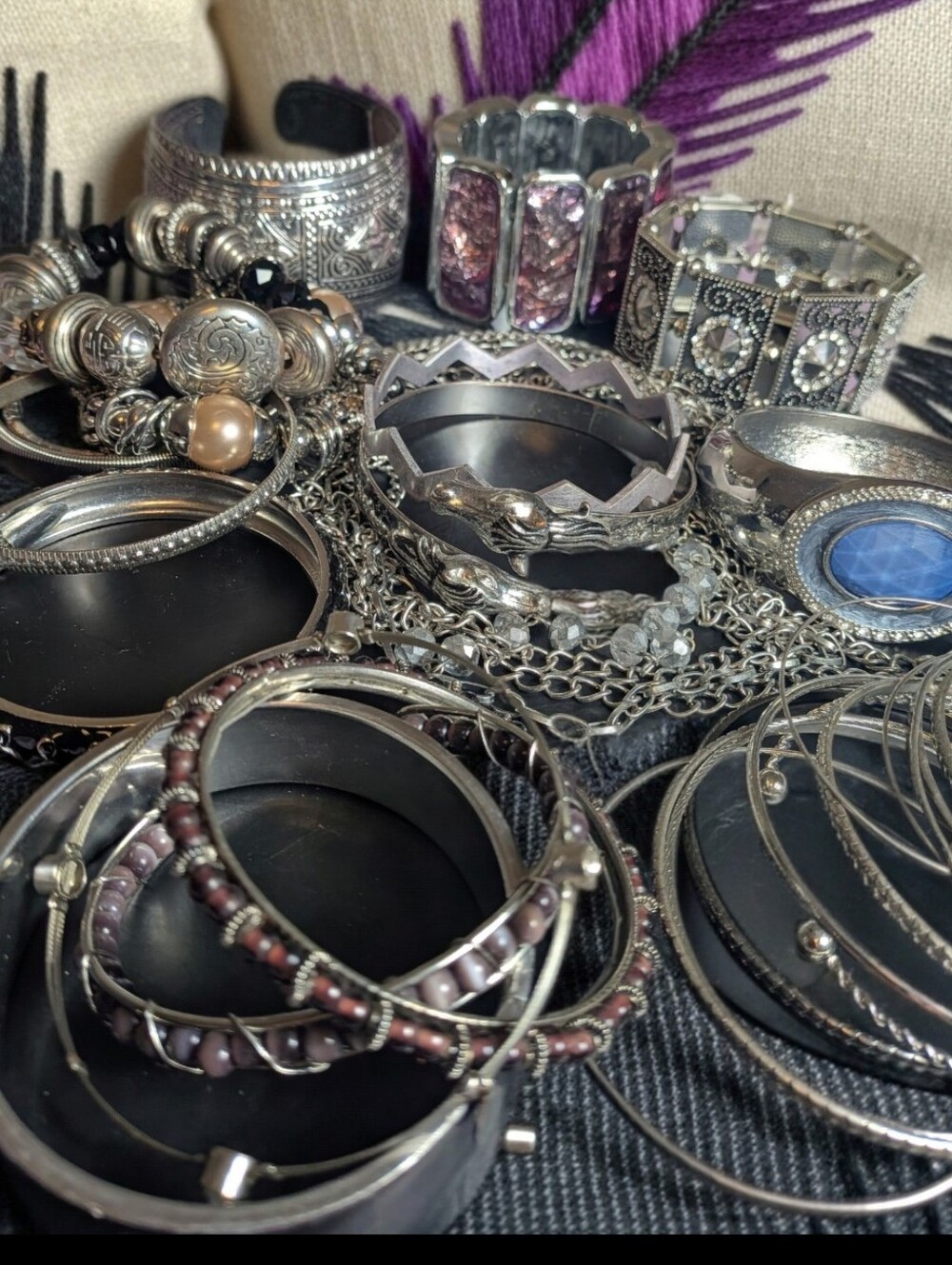 ✨ Ultimate Bohemian Silver Statement Bracelet Lot ✨ - Picture 2 of 12